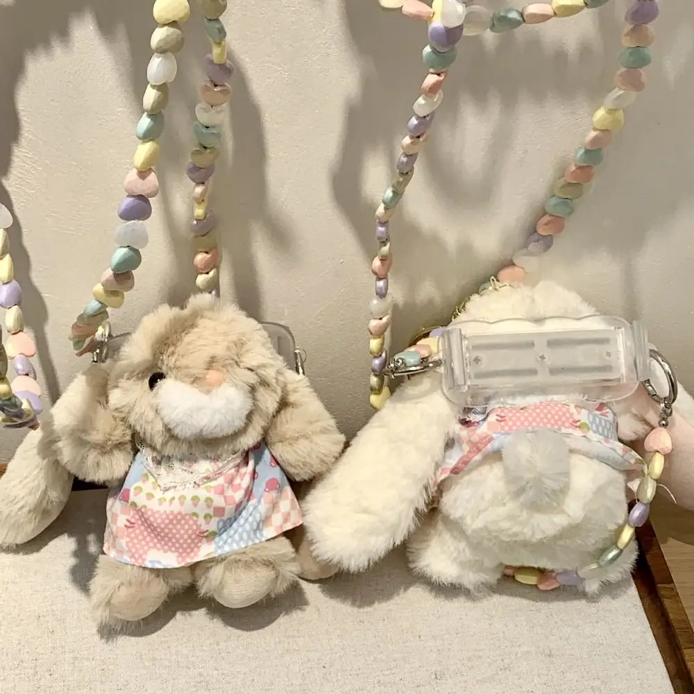 

Cute Design Phone Back Clip Soft Material Clip Function Bunny Plush Phone Rope Adorable Mini Size Mobile Phone Chain