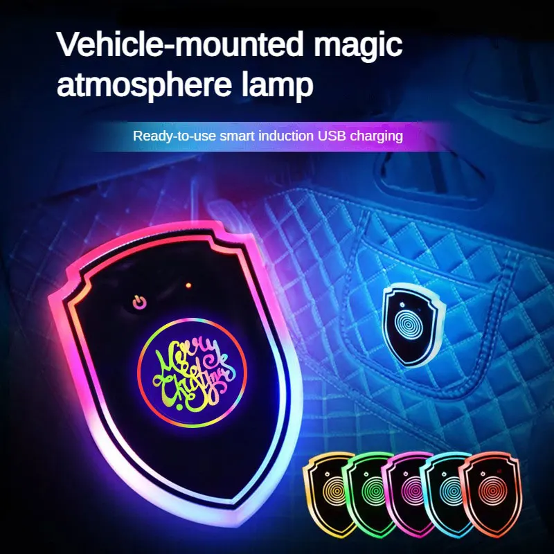 LED colorful car triangle window built-in ambient light Christmas decoration shield light intelligent sensor warning light