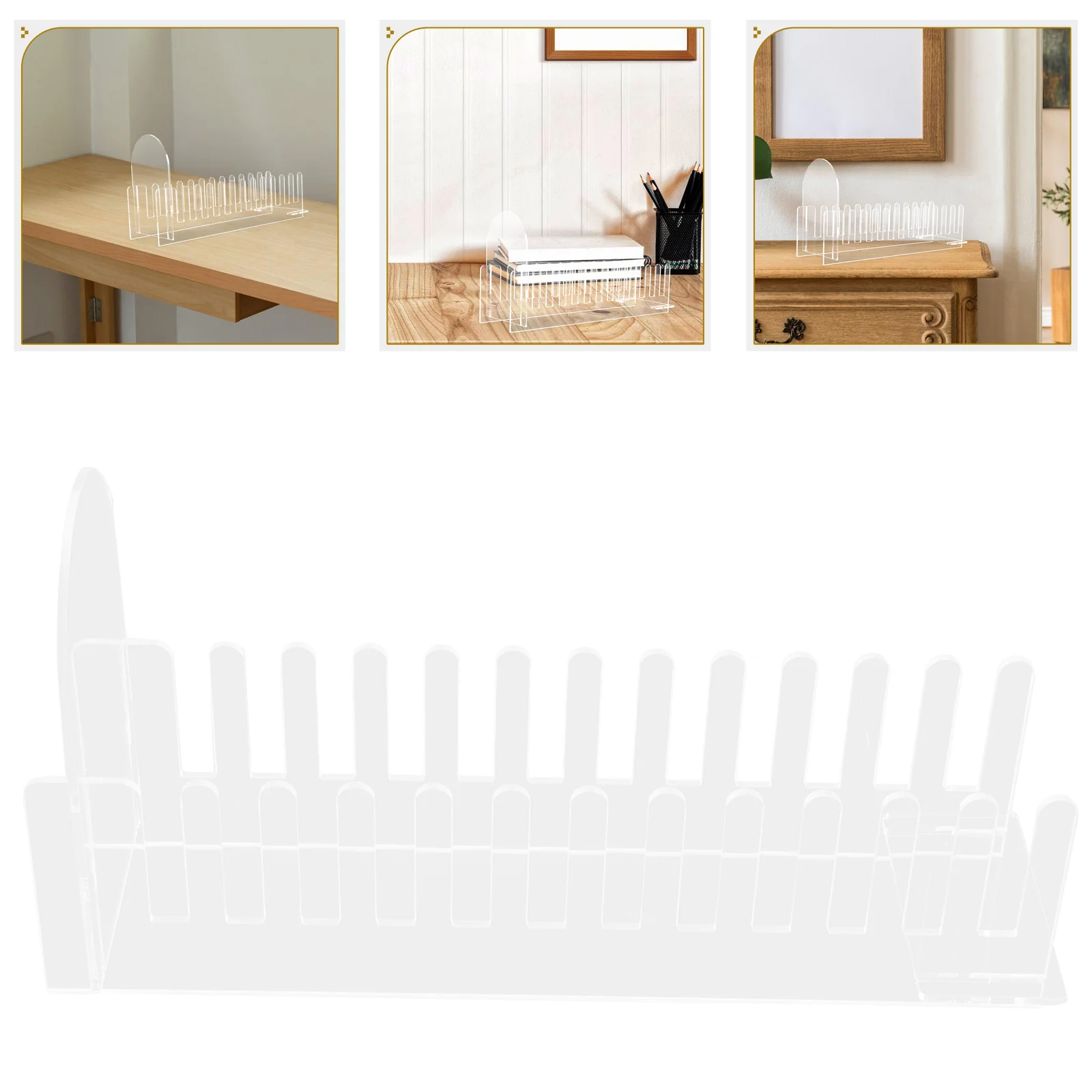 

12 Tier Acrylic Card Display Stand Greeting Postcard Holder Rack For Office Home Table Multifunctional Portable Organizer