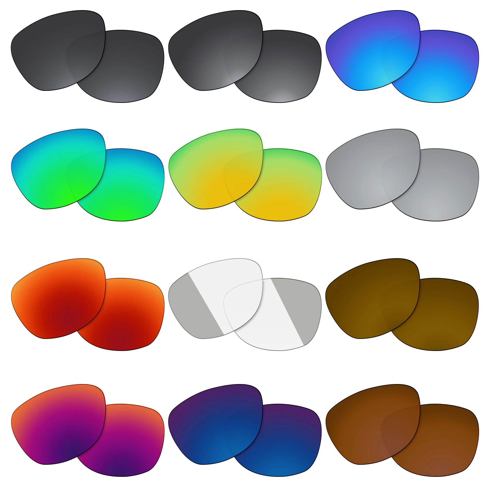 Wymienne soczewki polaryzacyjne OOWLIT do okularów przeciwsłonecznych Oakley Frogskins OO9013 - 55 mm - wielokolorowe