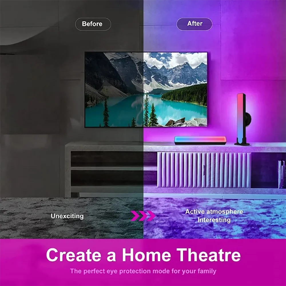 RGB IC Pickup Music Rhythm Light Upgrade USB Charging Type Christmas Decoration Desktop RGB IC Light Strip Music Rhythm