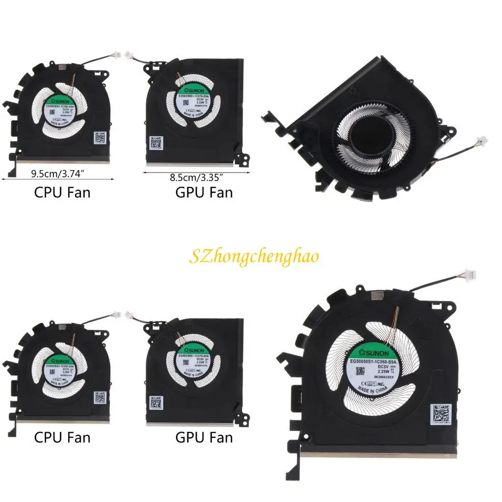 

CPU GPU Cooling Fan Laptop Cooler for ZBook Studio G7 5V 2.25W Radiator 601D