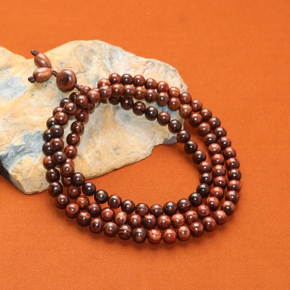 Natural Chinese Hainan HuangHuaLi prayer beads bracelet 8mmx108pcs woman gift China pear scented rosewood fashion wood bangle