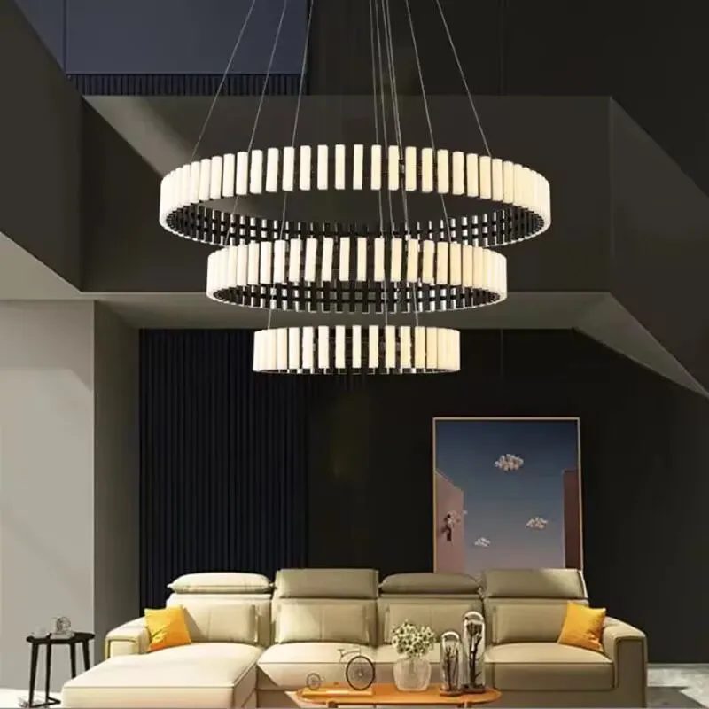 Modern Circle Piano Led Nordic Hanging Lamp Bedroom Living Dining Room Decoration Art Ring Pendant