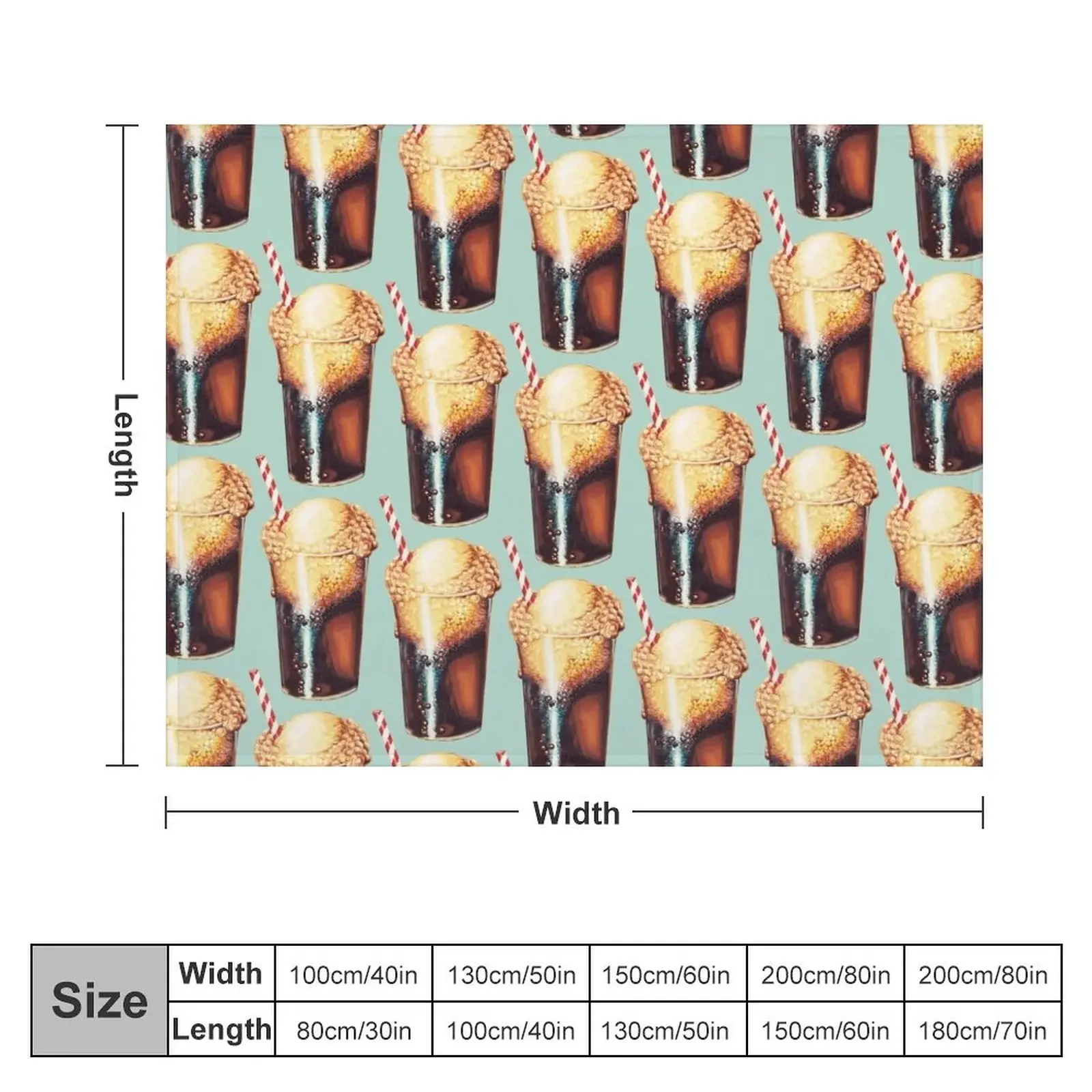 Root Beer Float Pattern Throw Blanket Beautifuls Sofa Quilt warm winter Tourist Blankets