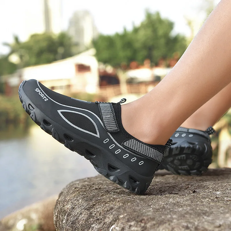 New Men's Barefoot Beach Sandals, Stream Tracing Shoes, Quick Drying, Breathable, Lightweight, Running, Anti Slip Climbing Shoes