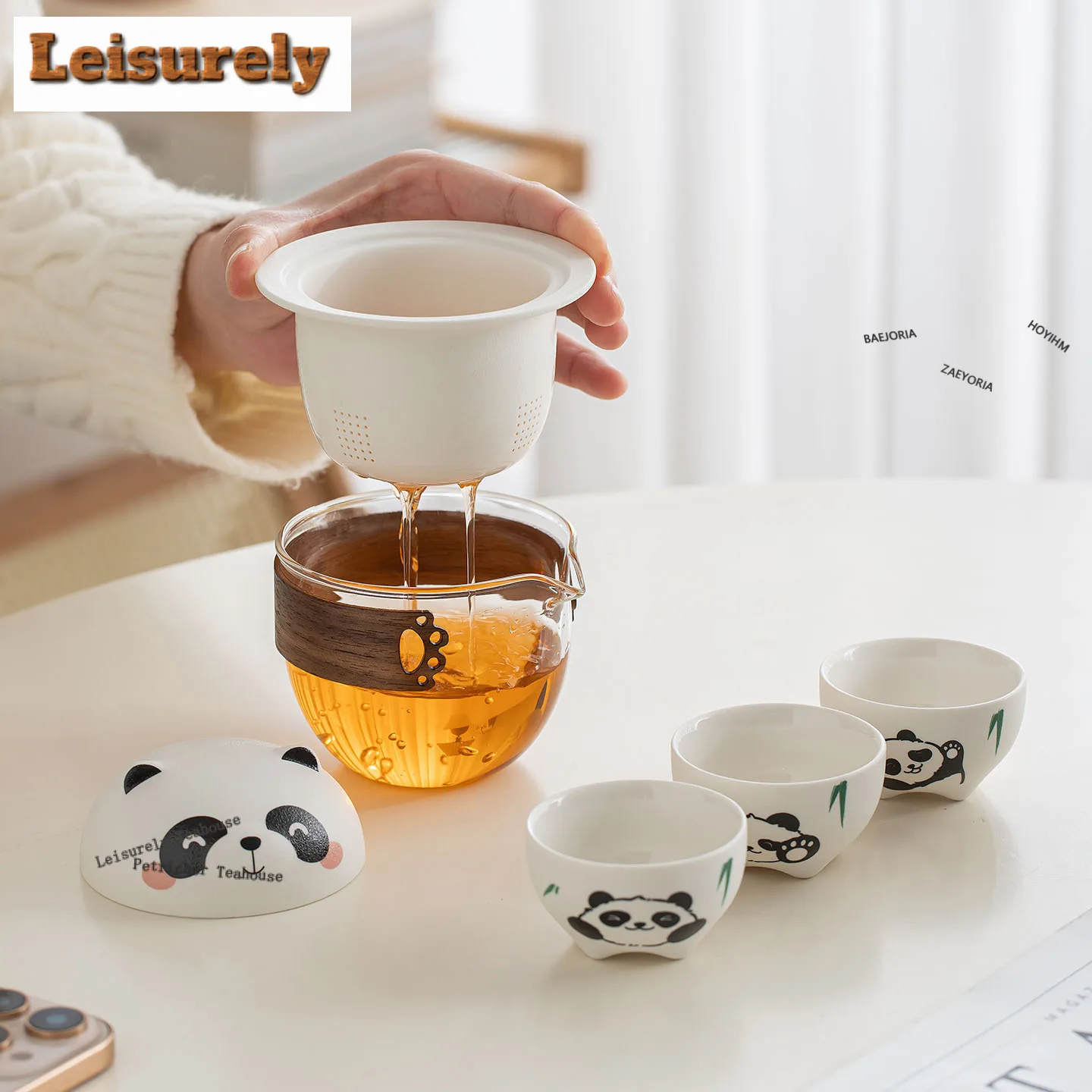 Panda Tea Set Complete Set Ancient Gaiwan Beautiful Tea Cup Tea Ceremony Set Tea Maker Teapot And Tea Cup Set For Tea Ornaments