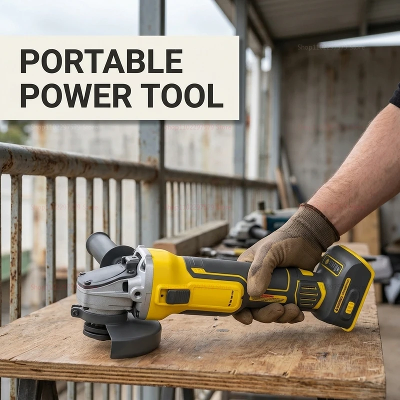 125mm Cordless Brushless Angle Grinder 9000RPM for Metal Wood Cutting Polishing 20V Lithium Battery Powered Power Tool