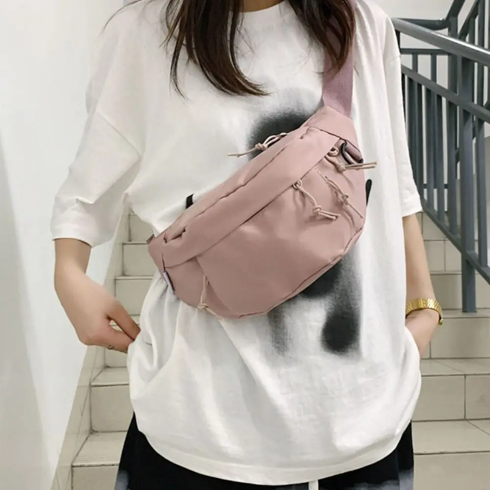 

Nylon Women's Chest Bag Street Style Hiking Bag Shoulder Crossbody Pocket Minimalist Solid Color Crossbody Chest Bag
