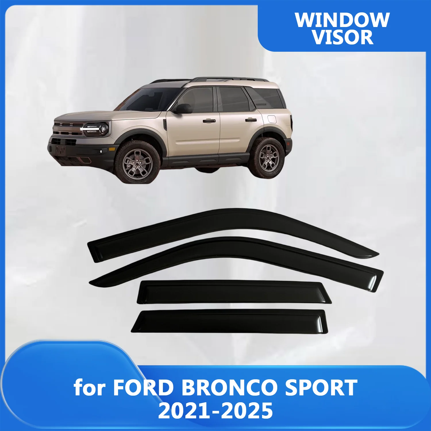 

Window Visor for FORD BRONCO SPORT 2021 2022 2023 2024 2025 Wind Deflectors Rain Guards Door Visor Vent Shades Ventvisor Sun