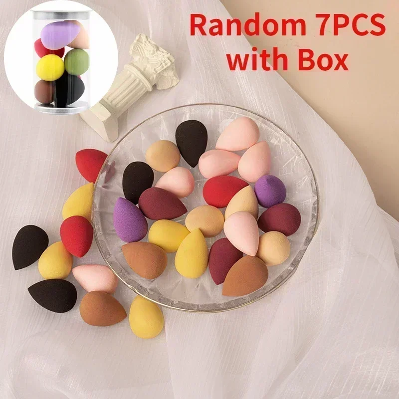 6/7PCS Mini Makeup Sponge Wet and Dry Soft Powder Puff for Eyeshadow Concealer Makeup Blender Tool with Box Make Up Accessories