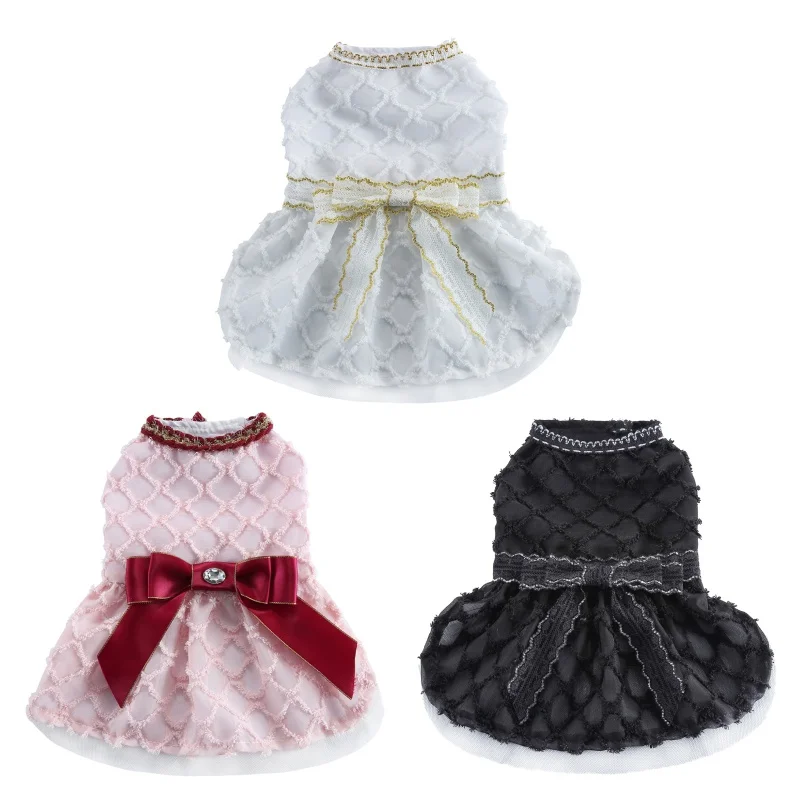 Strik Dog Jurk Zomer Huisdier Tutu Prinses Jurk Voor Kleine Middelgrote Honden Kat Trouwjurk Kleding Outfits Kat Kant Apparels