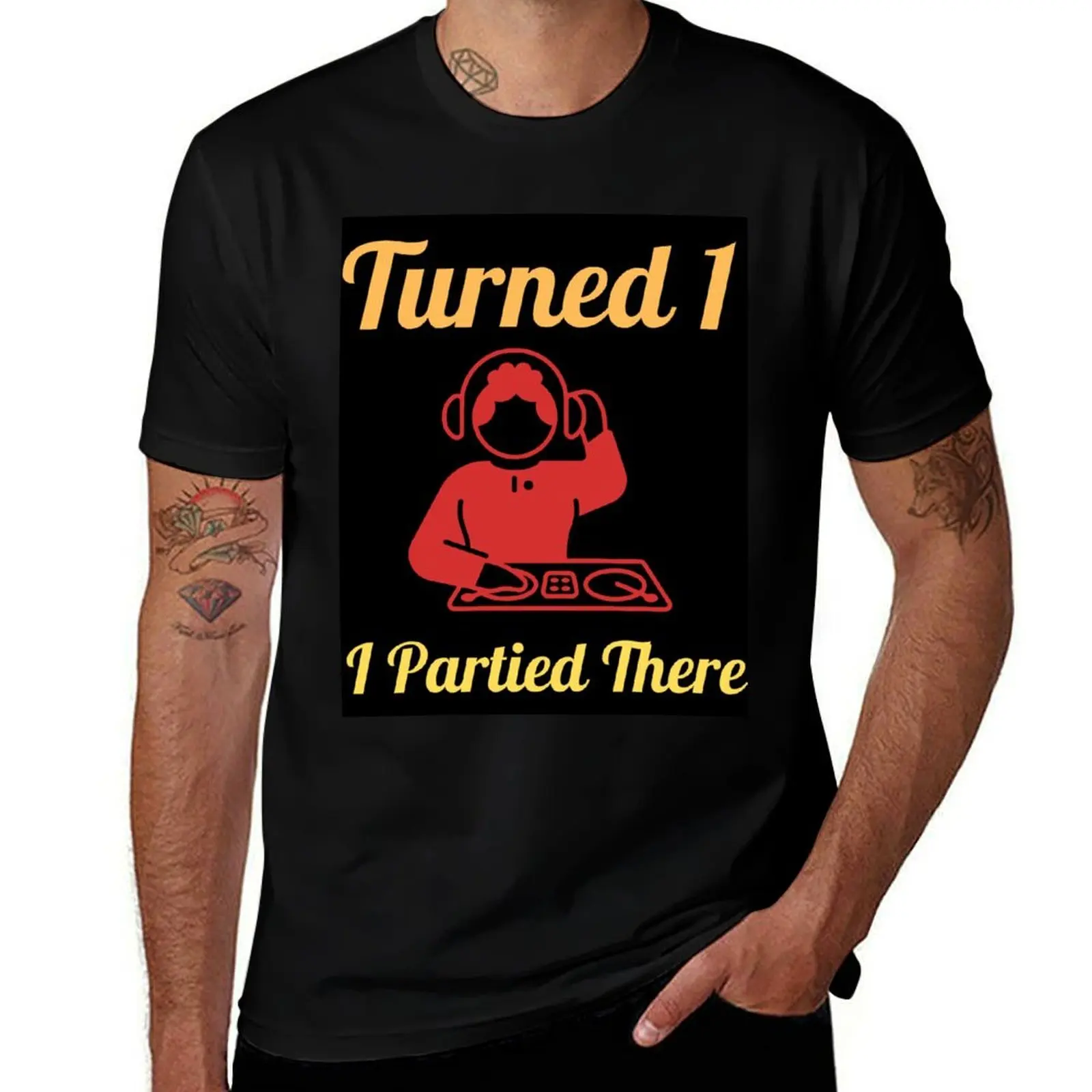 

Turned 1 – I Partied There Retro 70s Sunset Vibe 1st Birthday Celebration Shirt T-Shirt Man t-shirt mens graphic t-shirts