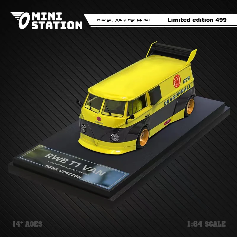 Mini stazione 1:64 T1 Van / RWB 964 Dragon Yellow limited499 Diecast Model Car