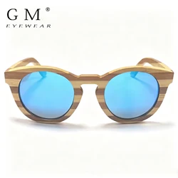 GM gafas de sol ovaladas de bambú para hombre y mujer, lentes polarizadas de madera, protección UV400, caja cuadrada de madera