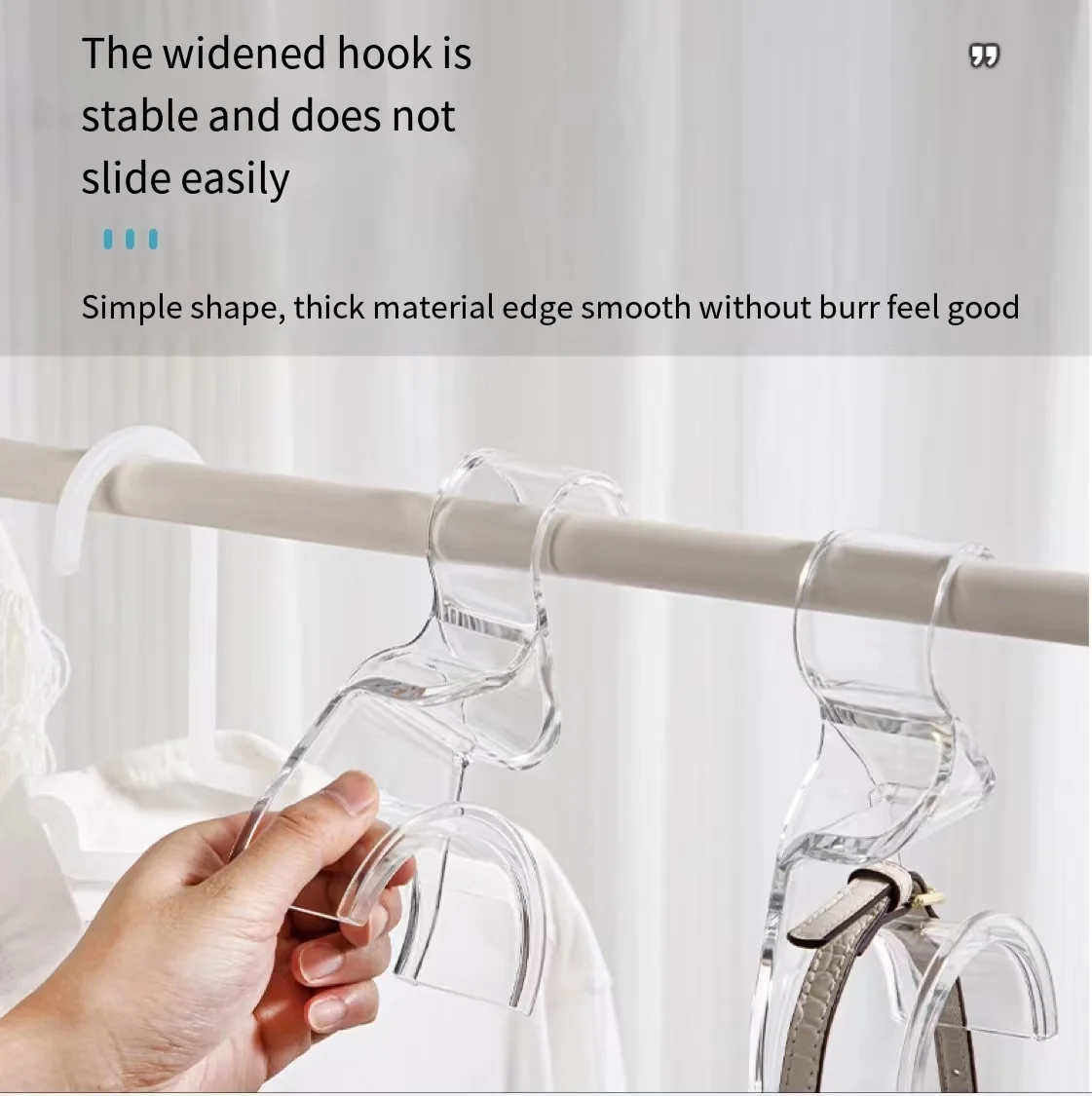 Acrylic transparent Multifunctional Hook Hanger Hanger Clothes Hanger Apartments Dorms HomeTraceless hook handbag Storage rack