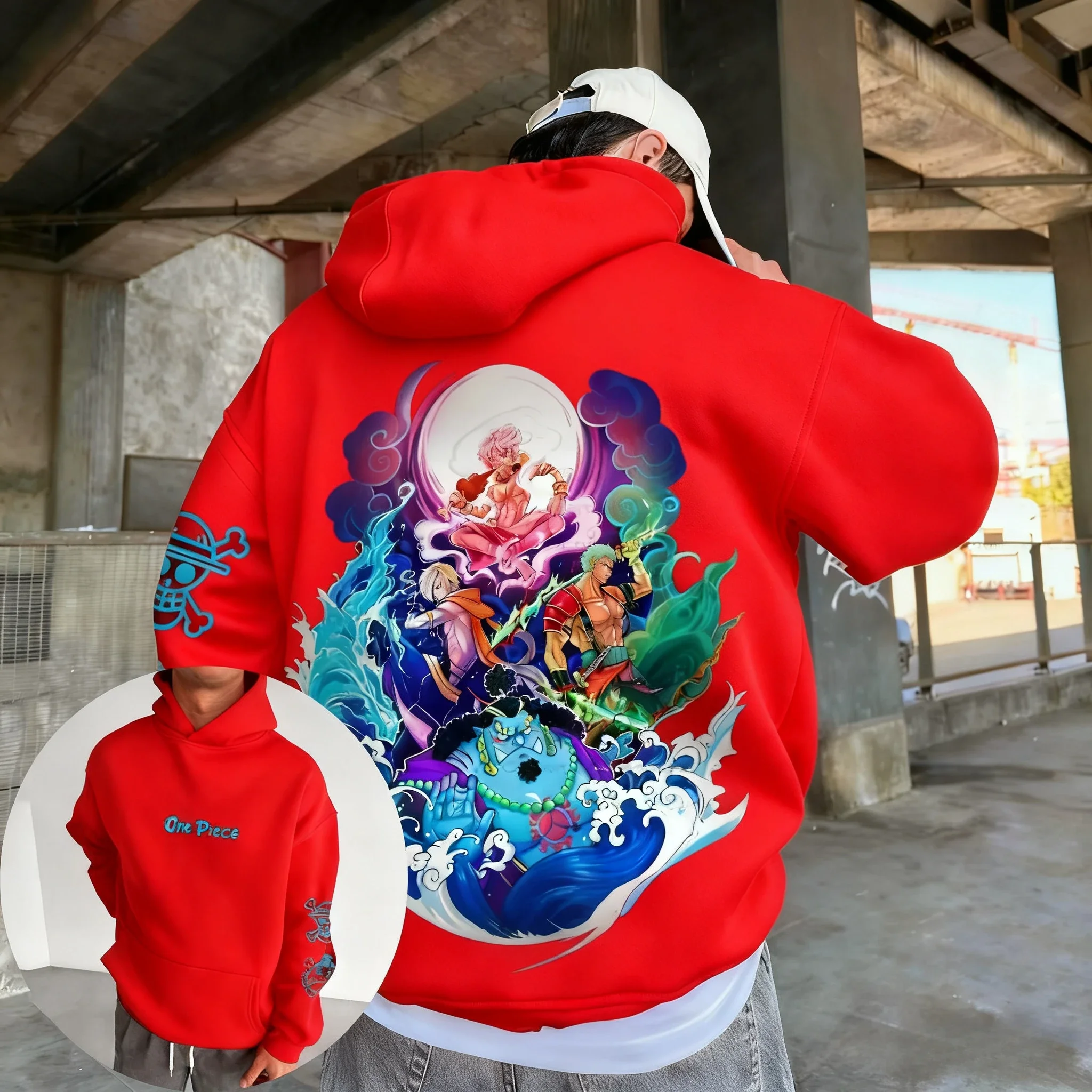 قطعة واحدة أنيمي الخريف/الشتاء هوديي 2026 الرجال والنساء جديد الشارع الأمريكي الهيب هوب كبير اليومية عادية الوالدين والطفل #4