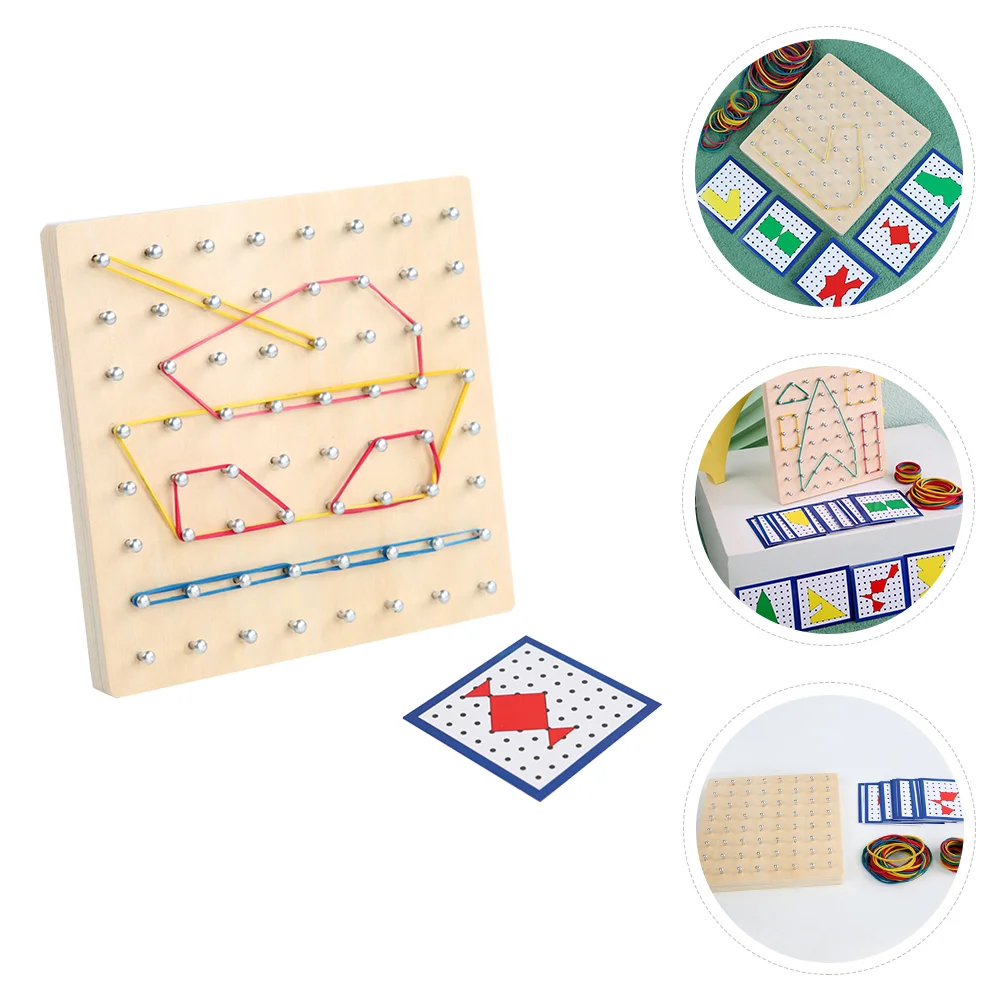 Geo Board for Kids Creative Nail Children's Toys Plate Basswood Splint Geoboard Puzzle