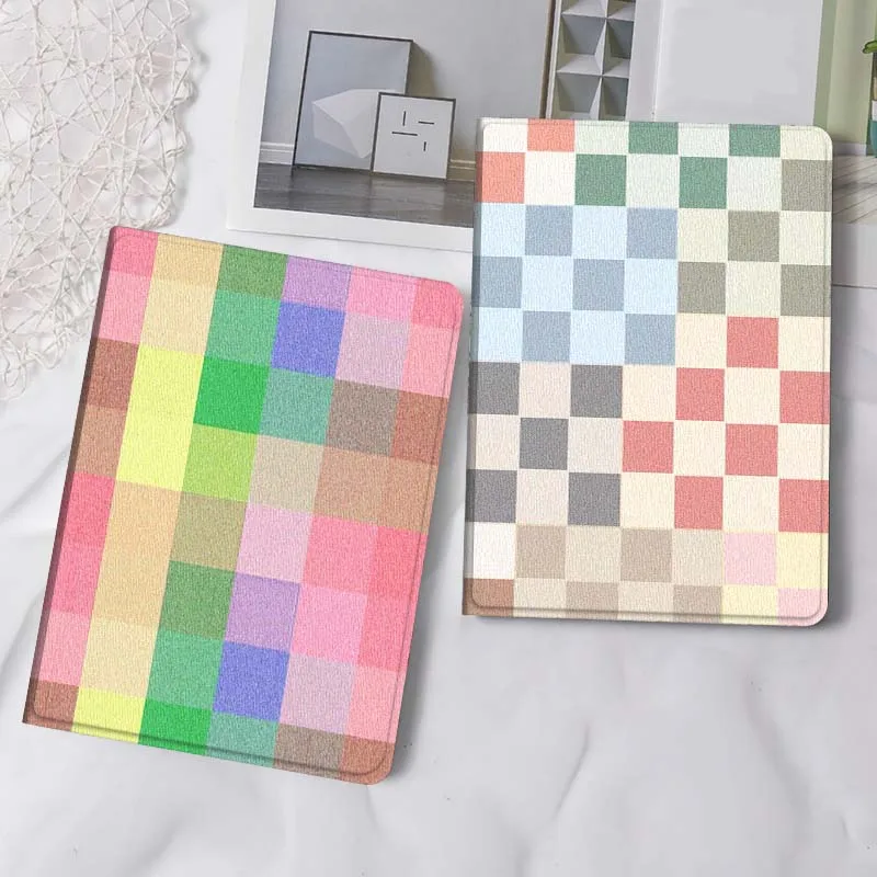 

Colorful Square Grid Pattern Gift Tablet Case For Samsung Tab Galaxy S6 S11 A A7 A8 A9 A11 10.1 10.4 10.5 Plus Lite