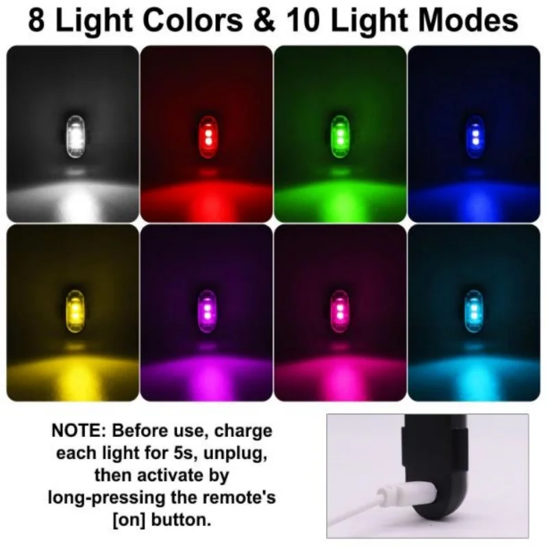 ISURE MARINE Wireless Remote Control Flash LED Atmosphere Light Motorcycle And Car Universal Eight Color Flashing Warning Light