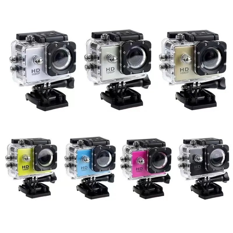 Car Motorcycle DVR Sports Dive Mini Action Camera HD Waterproof Micro Camera 2.0 Inch Camcorder Sports Wide-angle Cam DV Car Cam