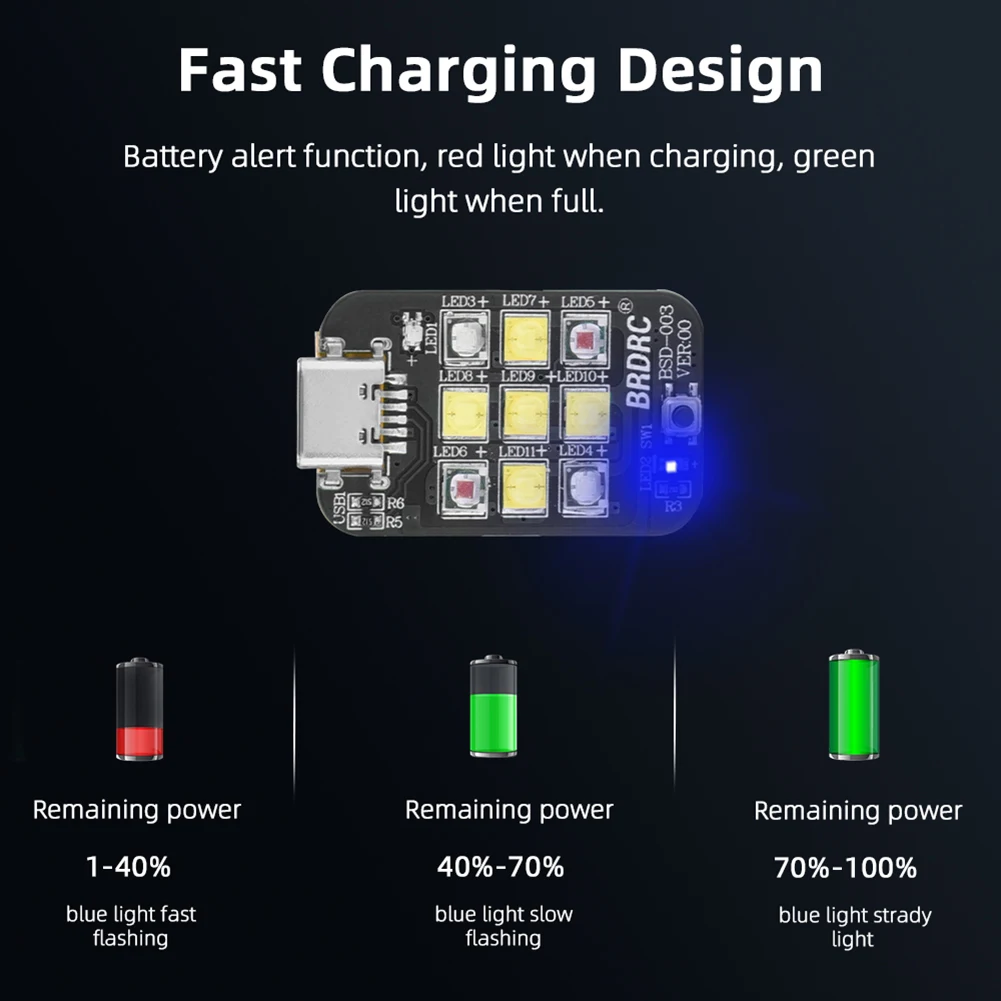 Drone Strobe Light USB Rechargeable Blinking LED Flash 300mAh Wireless LED Drone Strobe Light for DJI Avata 2/ Mini 3/4 Mavic 3