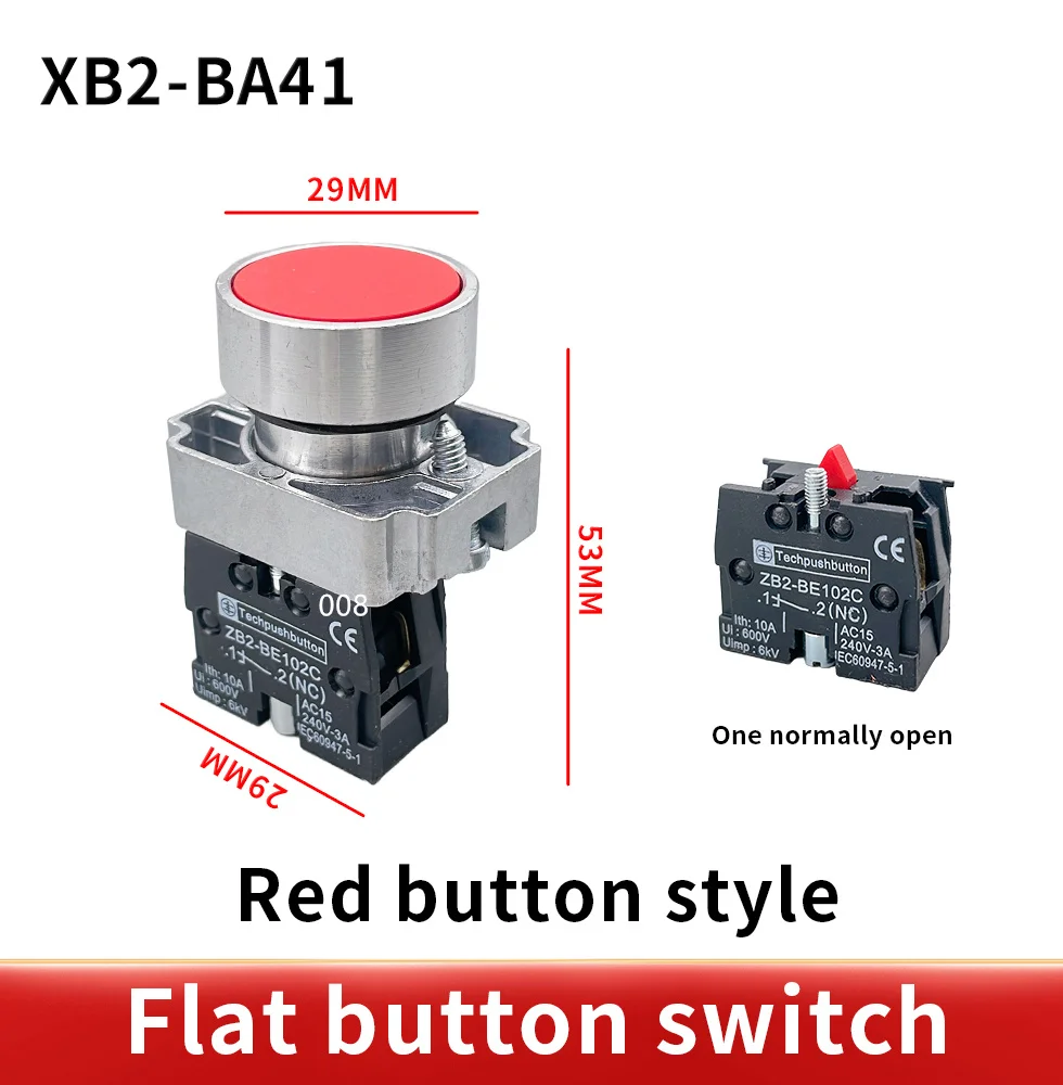 XB2 Push button switch selfreset 22mm start stop button with arrow symbol XB2 inching switch flat head button