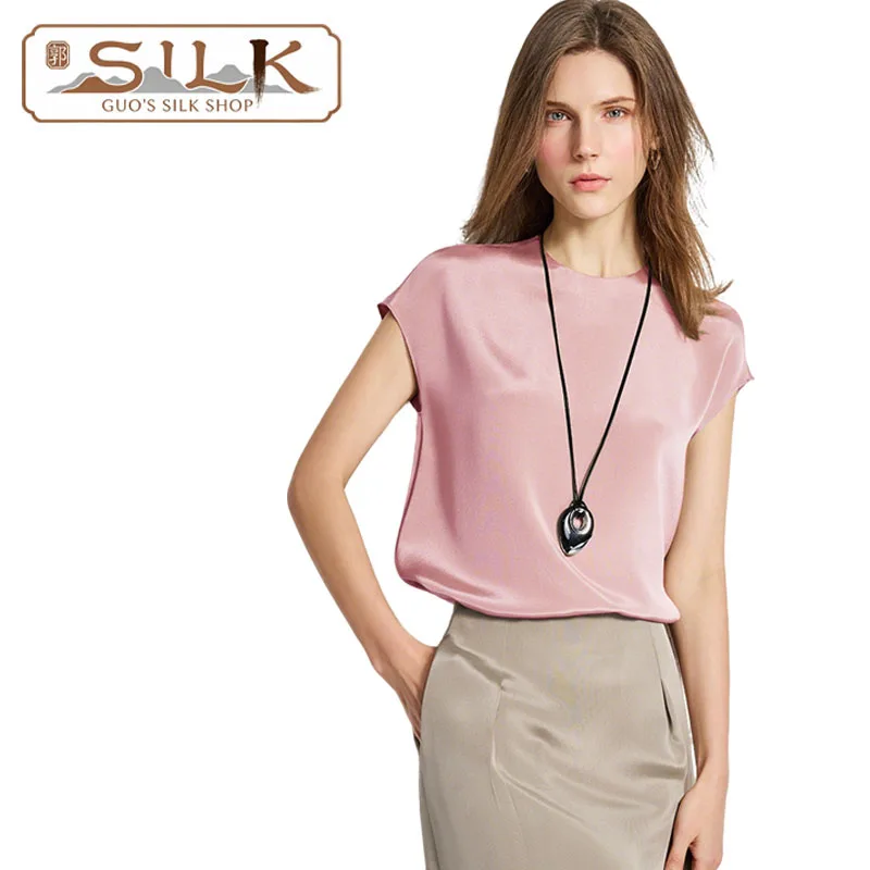 

100% Natural Silk Women's Blouse Sleeveless Top with Hood - Simple, Comfortable, Casual Clothing for Cool Summers Spring