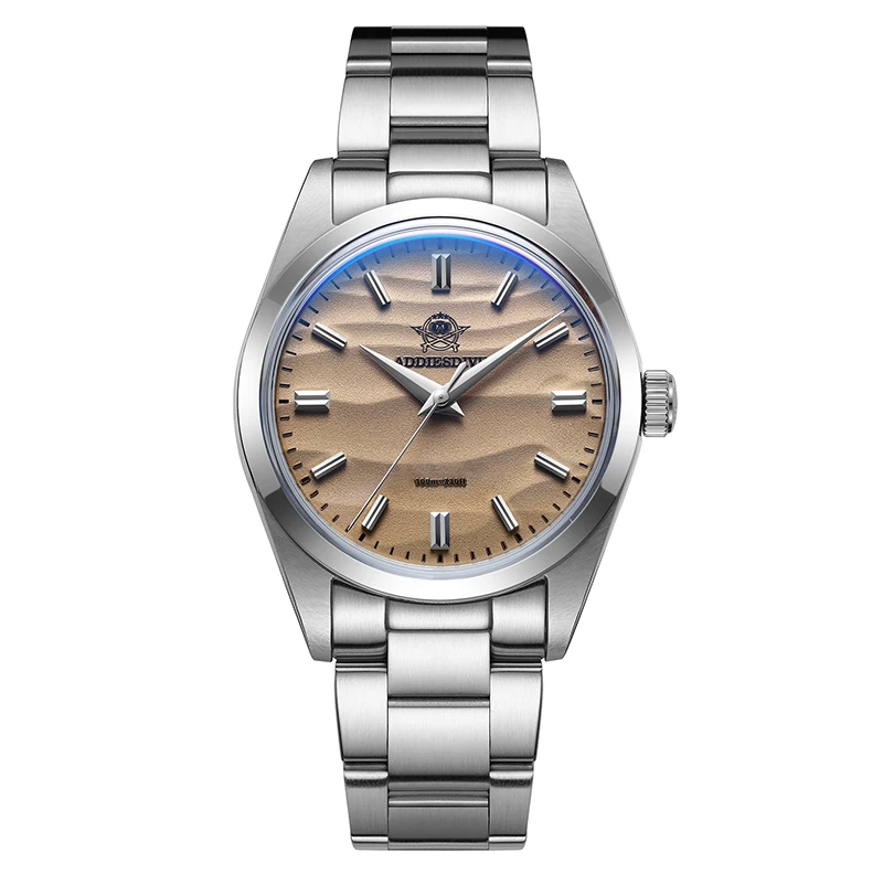 Addiesdive Hot Koop AD2030 Zonder Logo Horloge Roestvrij Staal 100M Waterdichte Quartz Horloges 3D Zand Wijzerplaat Heren Horloge jurk