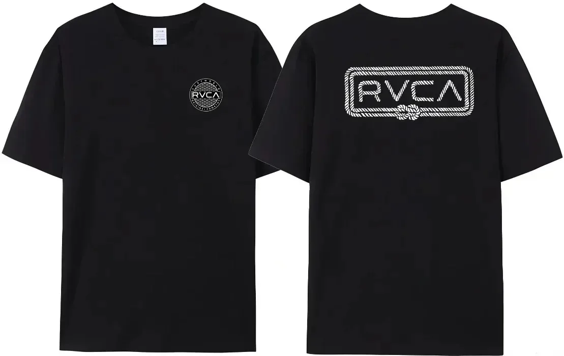 RVCA T Shirt Men Women Black Tee Summer Cotton Tshirt Oversized Short Sleeve Fashion Design Brand T-shirt Top Streetwear Clothes