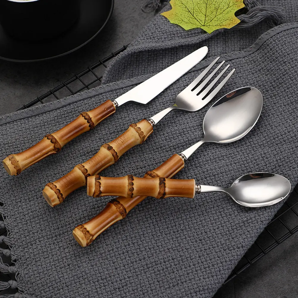conjunto-de-talheres-de-aco-inoxidavel-com-cabo-de-bambu-garfo-colher-e-faca-perfeito-para-piqueniques-viagens-jantares-e-acampamentos