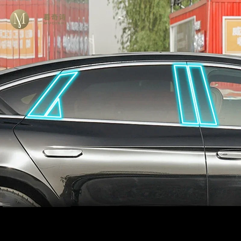 

For BYD HAN EV/DM 2020-2023 Car Exterior protection B C Window pillar strip PPF paint protective film TPU Transparent film refit