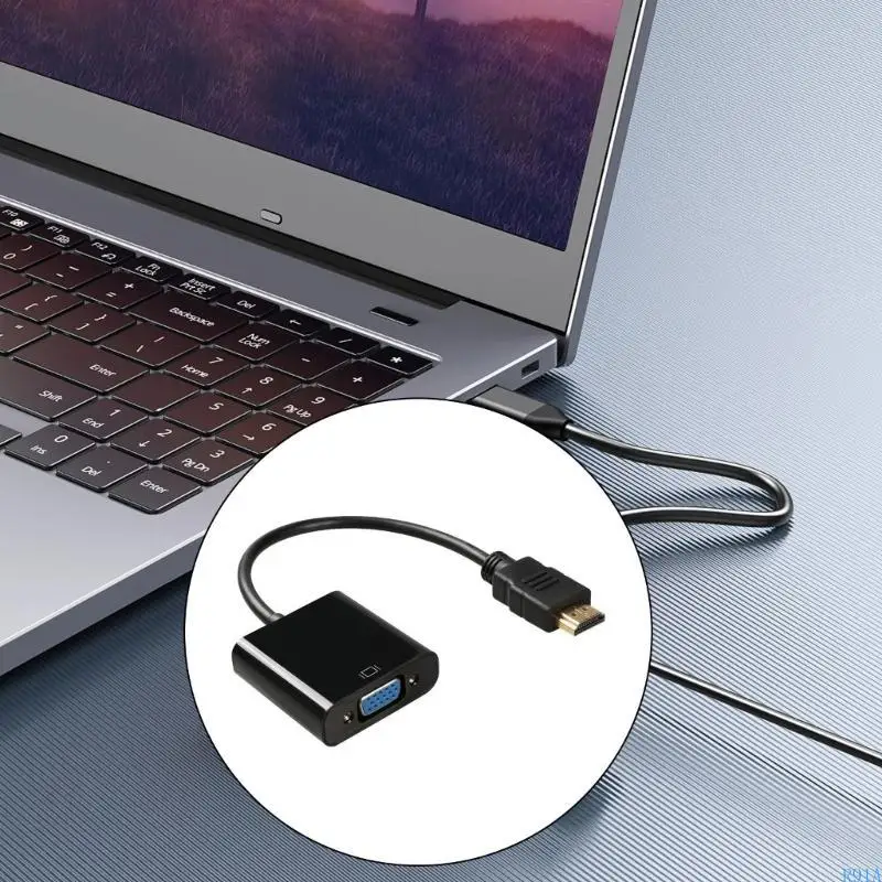 R91A Portable HDMIS в VGA Adapter 1080p Converter с аудионами для легких заглушек и настройки настройки и устойчивости к