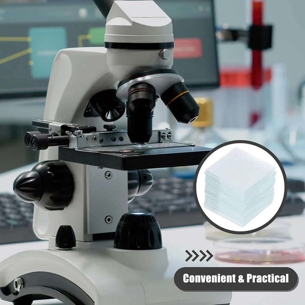 500Pcs Microscope Cover Slips Transparent Square Glasses Robust Specimen Preparation Consumable for Educational Institutions