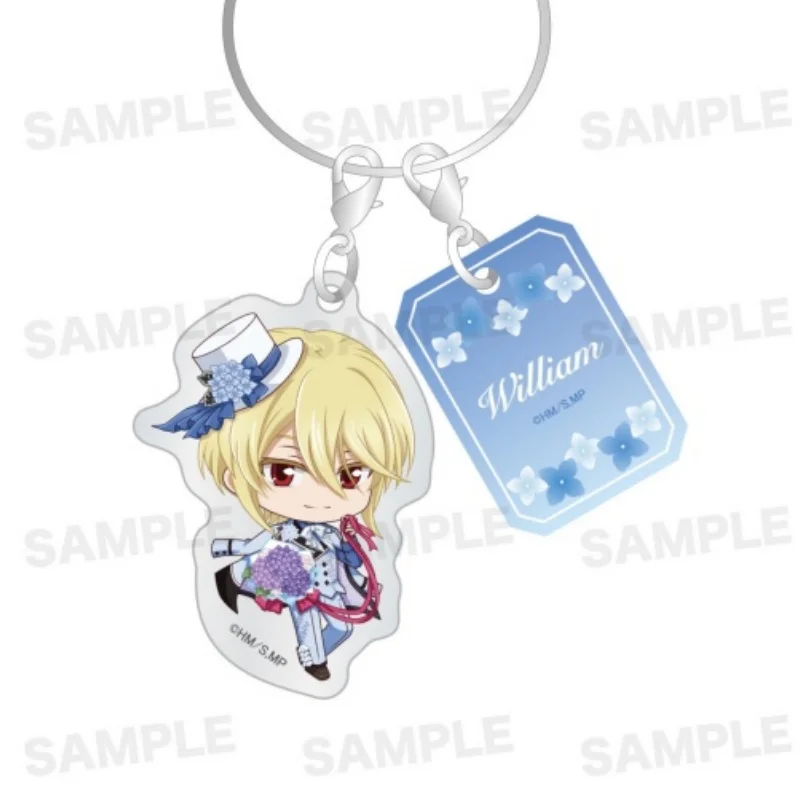 Anime Moriarty the Patriot William James Moriarty Purple Yam Flower Ver Acrylic Pendant Keychains Bag Decorations Bag Charm