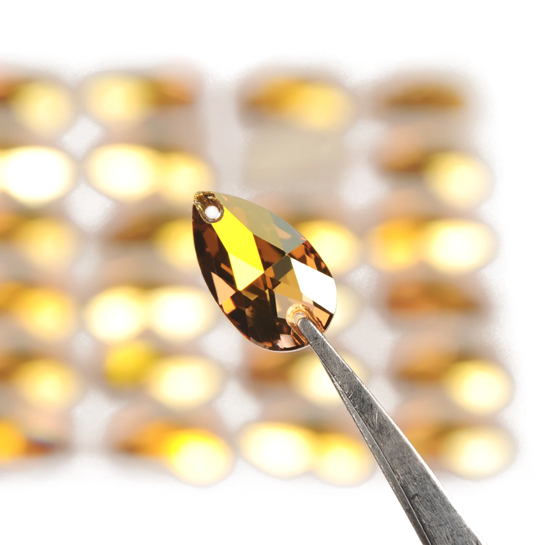 Pubrilex Bestseller AB-Strasssteine mit Glitzer, Kristallsteine für Kleidung, Kleider, Handarbeiten, Dekorationen, zum Aufnähen, Tropfenform – Detail 12