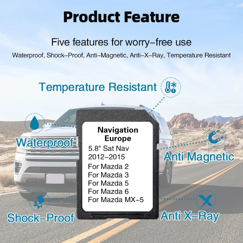 8GB AVN1 Units Navigation Navi SD Card Europe Britain Maps NVA-SD8110EU 2023/2024 Latest for Mazda 2 3 5 6 MX-5 Car GPS