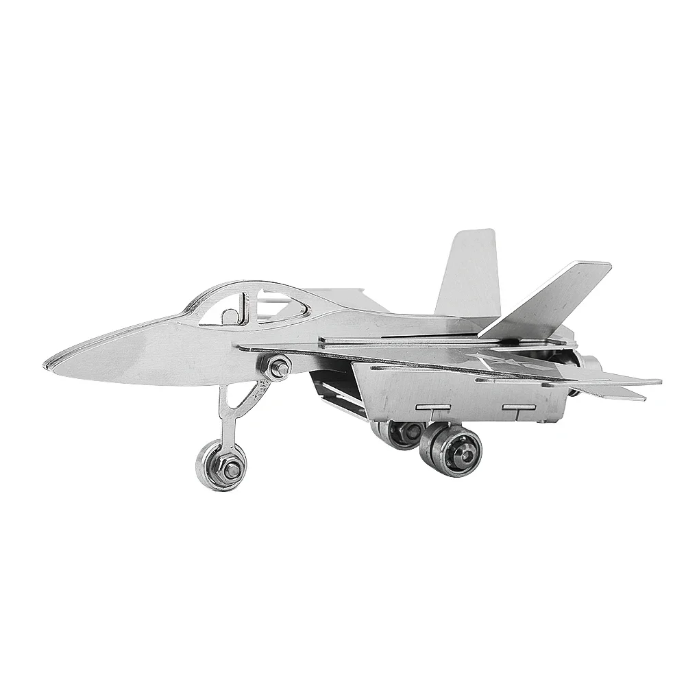 

Metal Assembly Fighter Jet Model Stainless Steel Cutting Ornament SMG Fighter Jet Chinese Plane Chengdu J-20 Aircraft Ornament