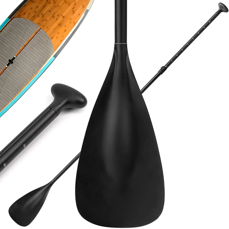 2X Adjustable Stand Up Paddle Board Paddle With Unique Lock Design Floating Alloy Shaft Paddleboard Paddle,Black