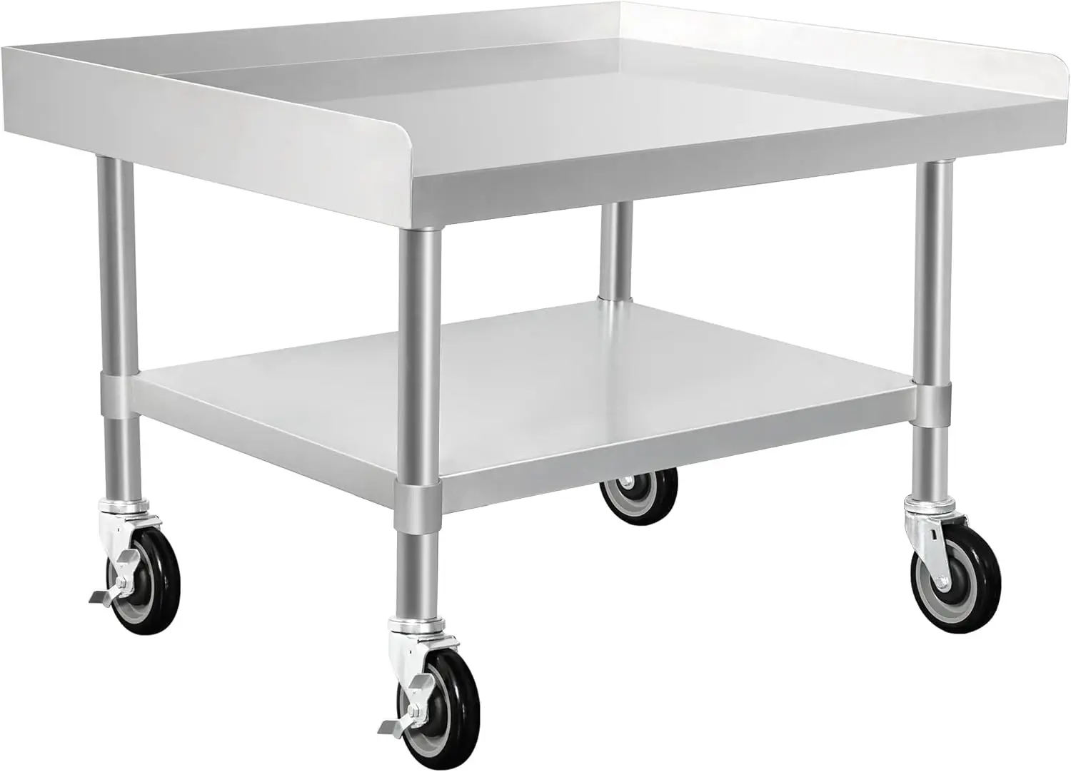 

Stainless Steel Equipment Work Stand 30" x 36" Prep Table with Under Shelf and Caster for Commercial Kitchen, Garage, Home