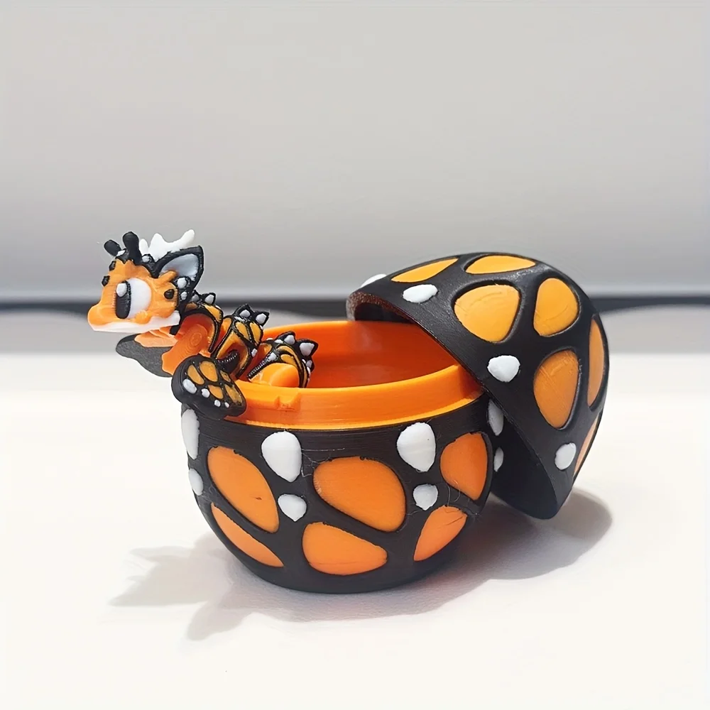 نموذج اليعسوب والبيض اللطيف والرائع مطبوع ثلاثي الأبعاد لتزيين سطح المكتب البلاستيكي، هدية العيد لعيد الميلاد والهالوين