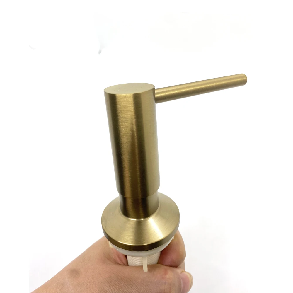 Kitchen Sink Pump Dispenser Brass Buit-in Liquid Detergent Holder Basin Soap Lotion Dispenser 1m Wire Press Dispensing Bottle