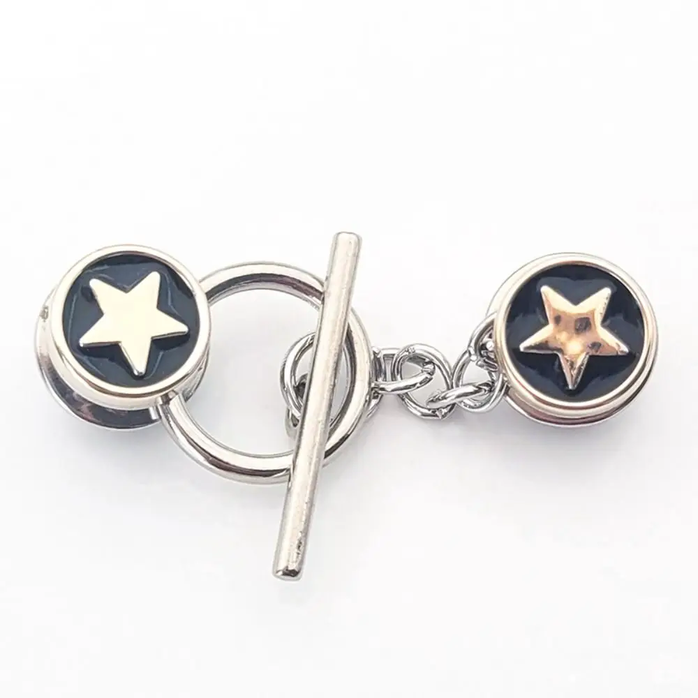 Rabbit Nail-Free Cardigan OT Buckle Crown Triangle Close Neckline Decorative Brooch Button Tightener Button Clasps