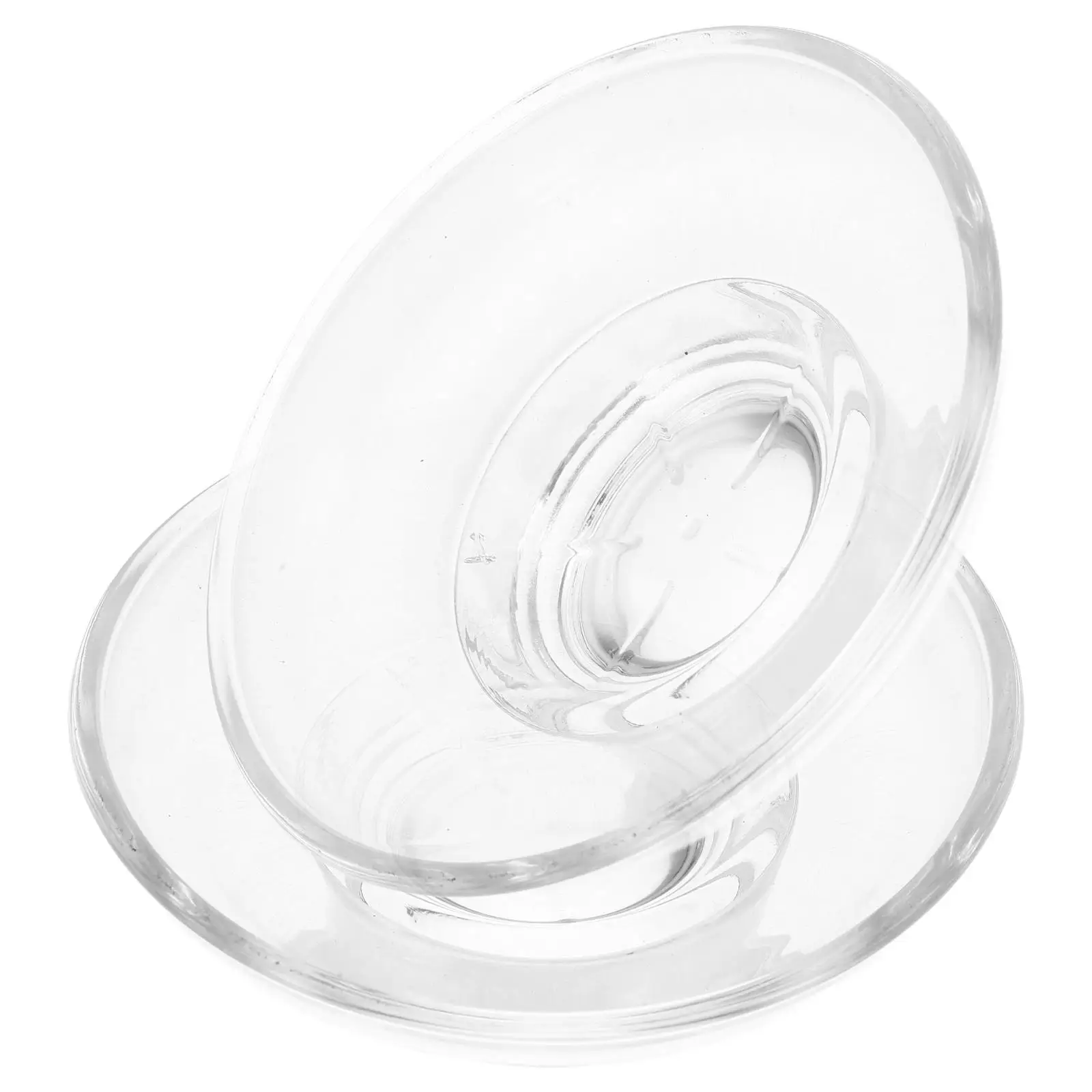 

2 Pcs Soap Dish Small Glass Round Transparent Drainer Clear Tray Bathroom Holder Fragrance Bowl Wax Replacement