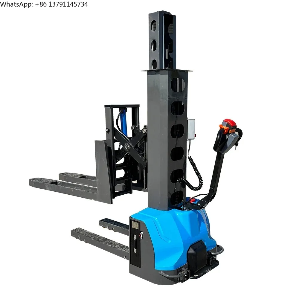1 Ton Electric Stacking Truck Hand Push Type for Loading and Stacking Pallets in Small Warehouses At Factory Price