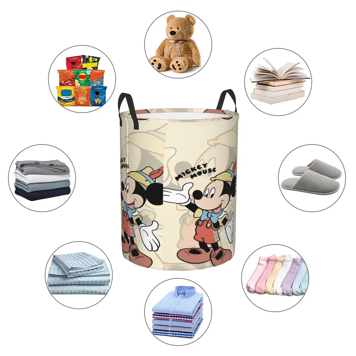 Mickey Mouse Baby Toy Baskets Bins Kawaii Organizer Storage Bin For Play Room