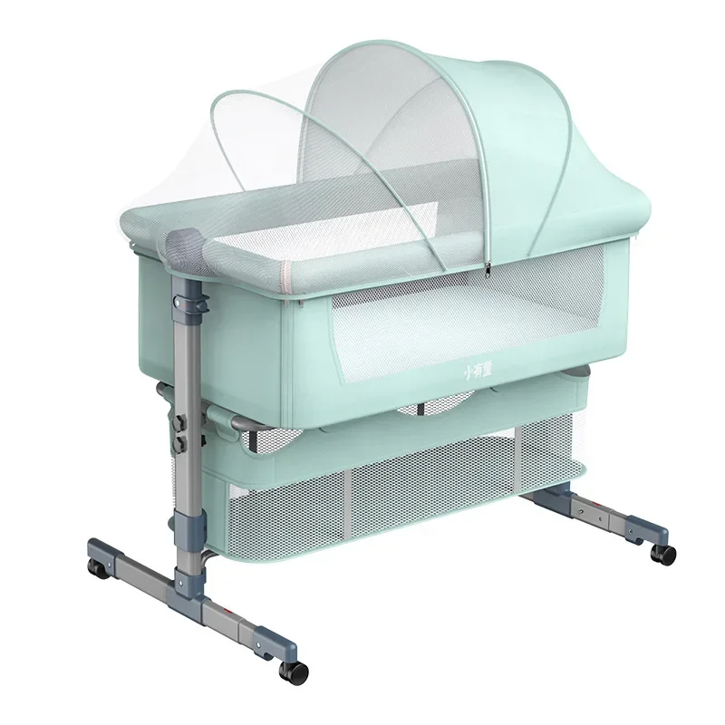 

Portable Baby Bed Folding Baby Crib Adjustable Splicing Queen Bed Baby Cradle Bed Bb Anti-overflow Milk Portable