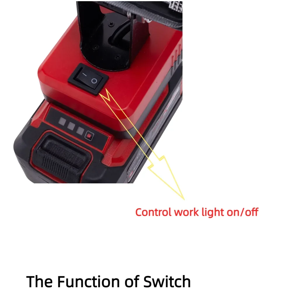 Portable LED Work Light for Einhell Power X Change/OZITO 18V Li-ion Battery Powered Camping Lamp with USB Type-C Charging Port