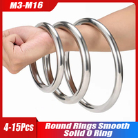 M3-M12 Heavy Duty Welded Round Rings Smooth Solid O Ring For Rigging Marine Boat Hammock Yoga Hanging Ring 304 Stainless Steel