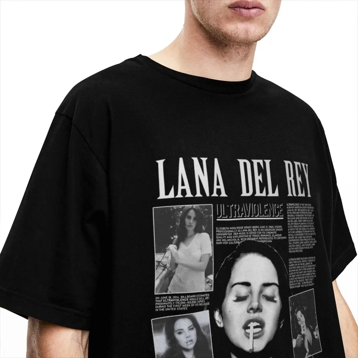 Awesome Lana Del Ray Singer T-Shirt Men Women Round Neck Pure Cotton Ultraviolence Short Sleeve Tee Shirt 4XL 5XL Clothing